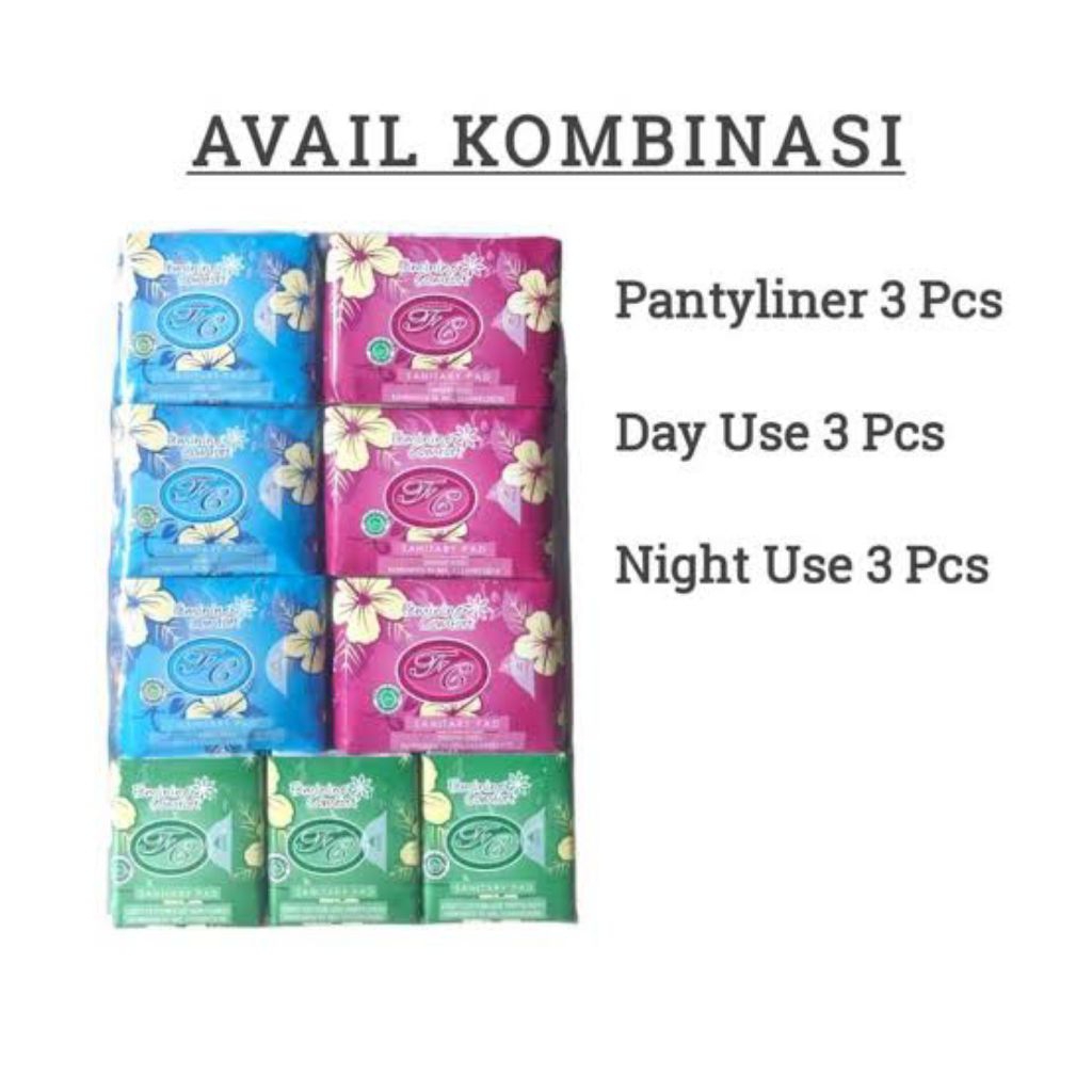 Avail Pantyliner Original Kombinasi || Pembalut Avail Hijau Biru Merah sanitary pad || Avail Pembalu