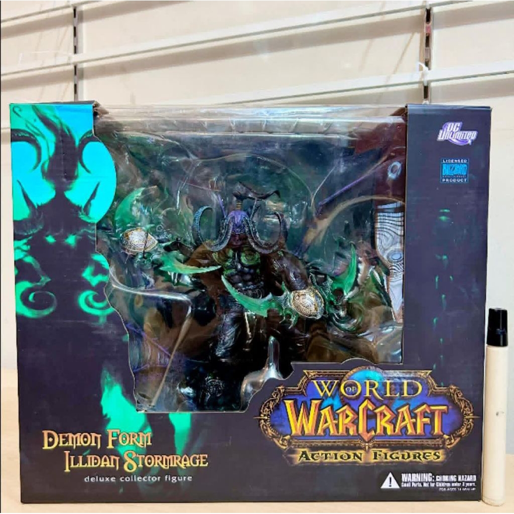 mainan semi static figure world of warcraft illidan black verdc direct blizzardtinggi sekitar 8 inch
