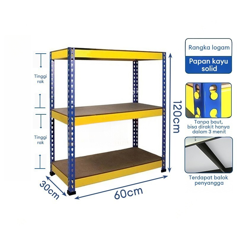 RAS GRATIS ONGKIR DAN PENGEMBALIAN NEW RAK BESI SIKU LUBANG MULTIFUNGSI 210CM / RAK BESI SIKU 3 SAMP