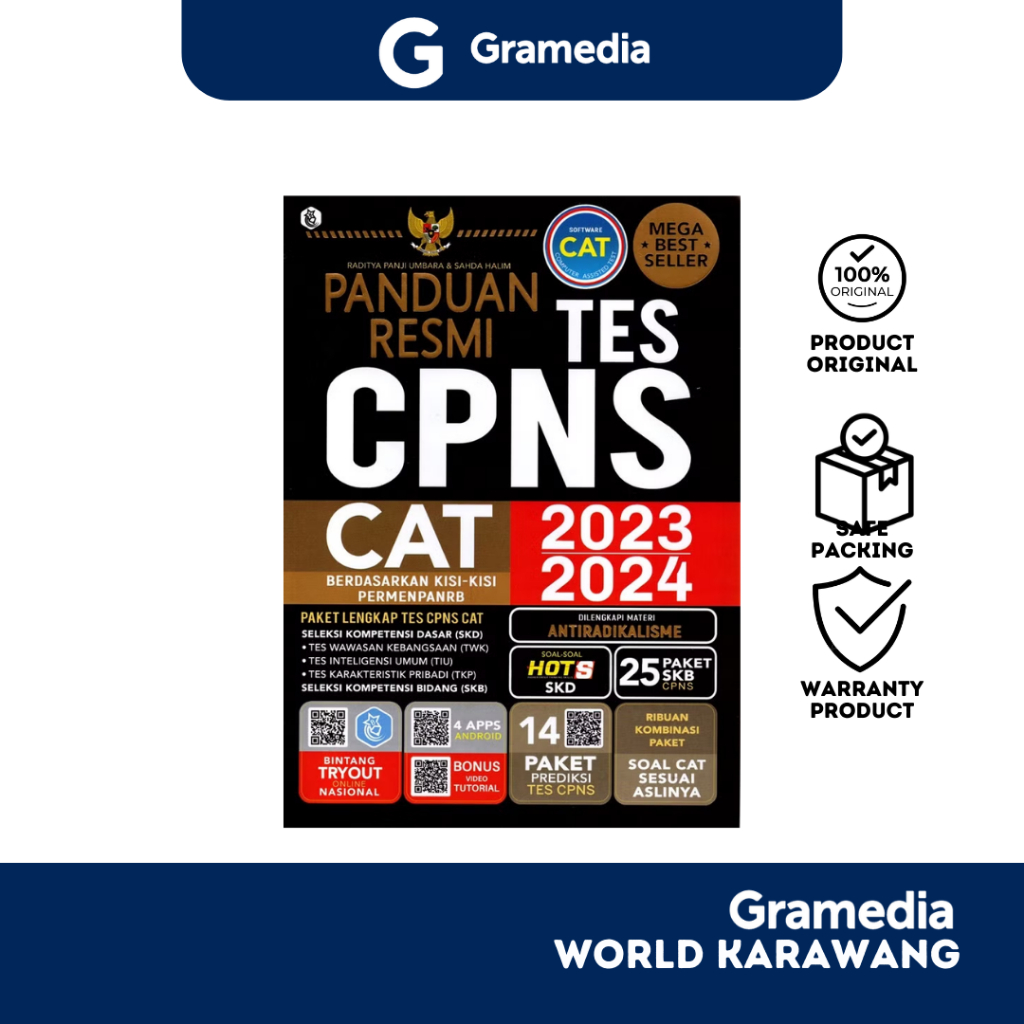 Gramedia Karawang - Buku Referensi - Panduan Resmi Tes CPNS CAT 2023/2024 - Raditya Panji Umbara