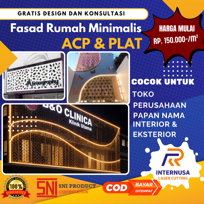 Jasa Cutting CNC Router ACP Fasad Rumah Minimalis | Laser Cutting ACP Dekorasi Interior Eksterior