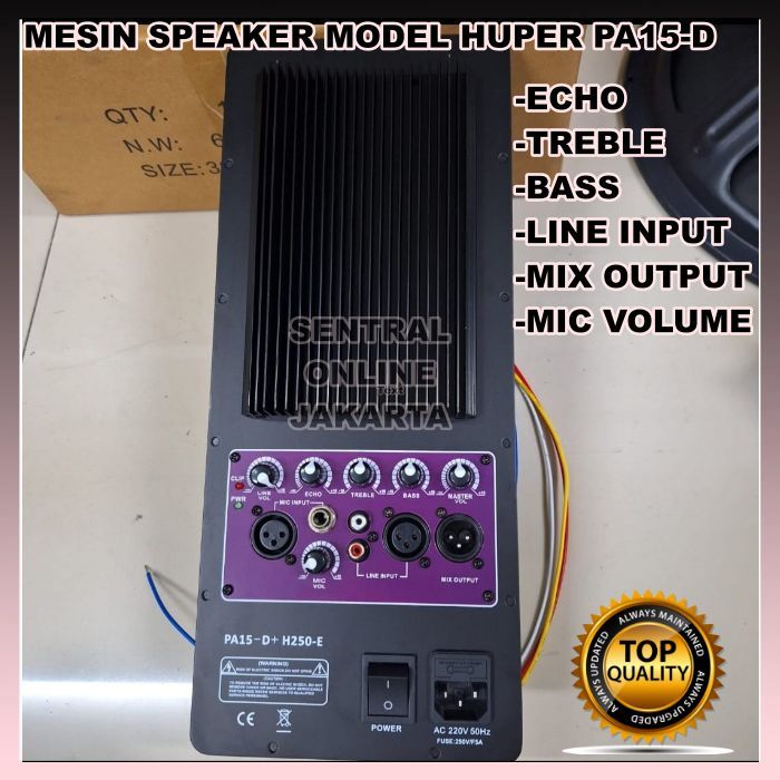 POWER MESIN KIT SPEAKER MODEL HUPER CLASS H 2/3WAY PA15-D 16x38 cm Watt besar Suara jernih