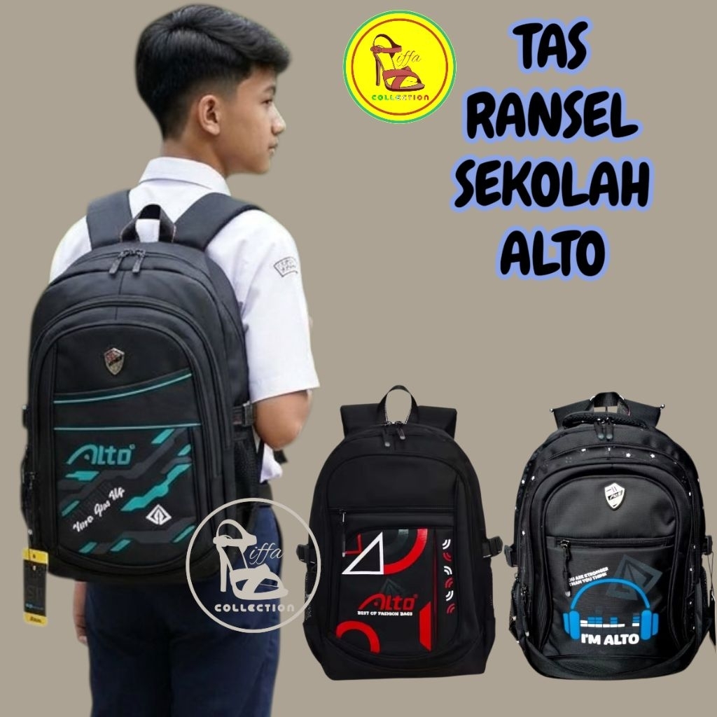 tas ransel sekolah ALTO ori free RAINCOVER pria anak atau dewasa
