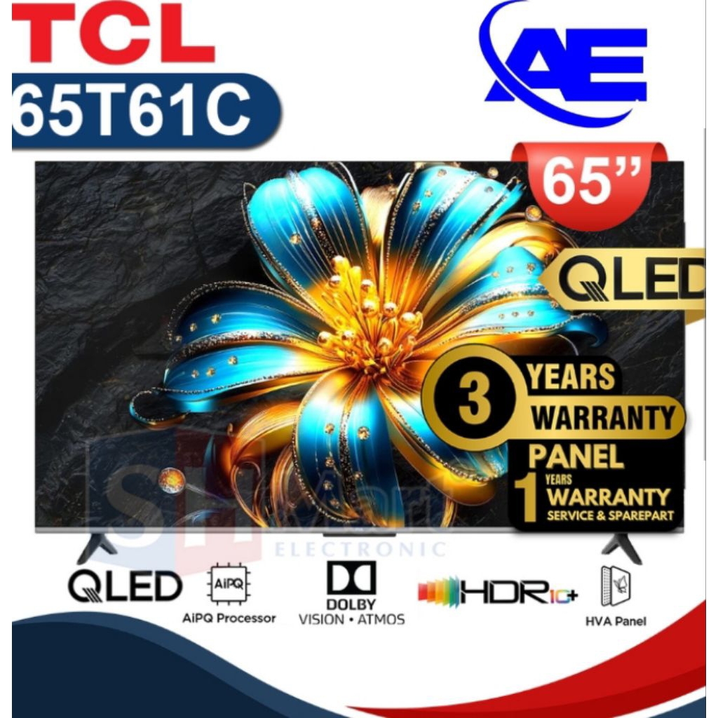 TV TCL QLED 65T61C (65inchi) bergaransi resmi 3thn