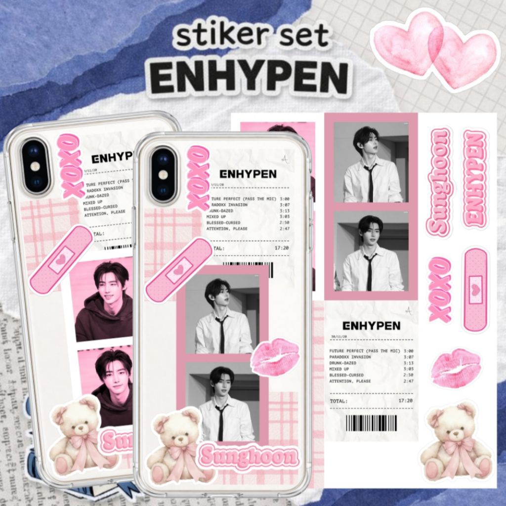 [THETIC] Sticker ENHYPEN Set KPop Accessories Case HP Laptop Buku memo Stiker Dekorasi Lucu Karakter