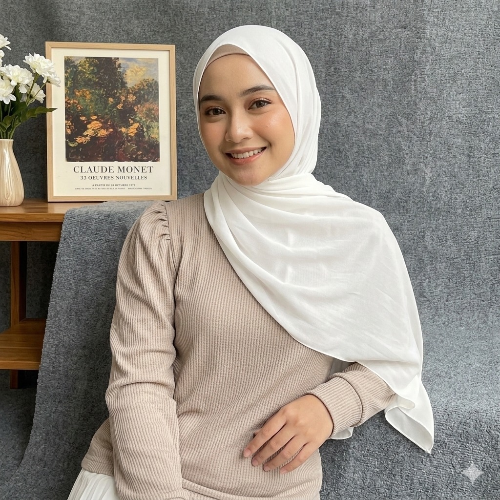 Blouse Puffy Shoulder Top Atasan Wanita Lengan Panjang Waffle Serut Bahu