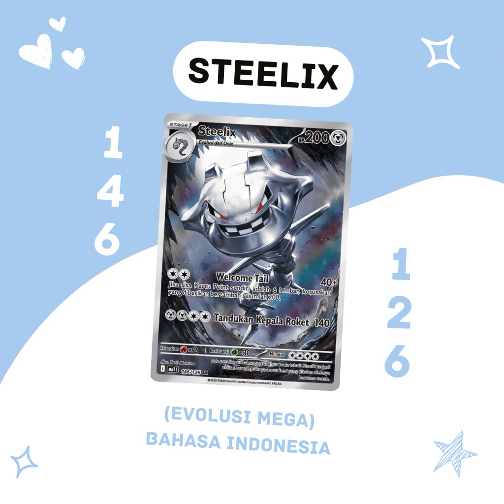 Steelix AR MA1 146/126 Pokemon TCG Indonesia