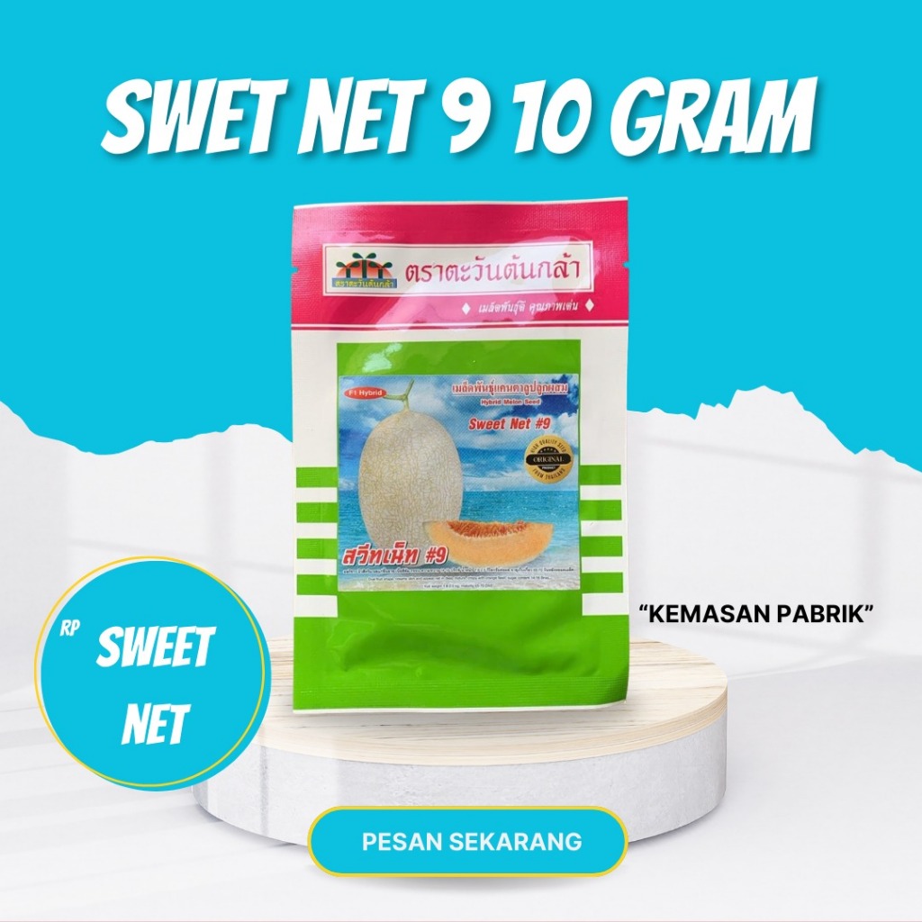 Sweet net 9 Benih melon asli F1 Original pabrik kemasan 10 gr
