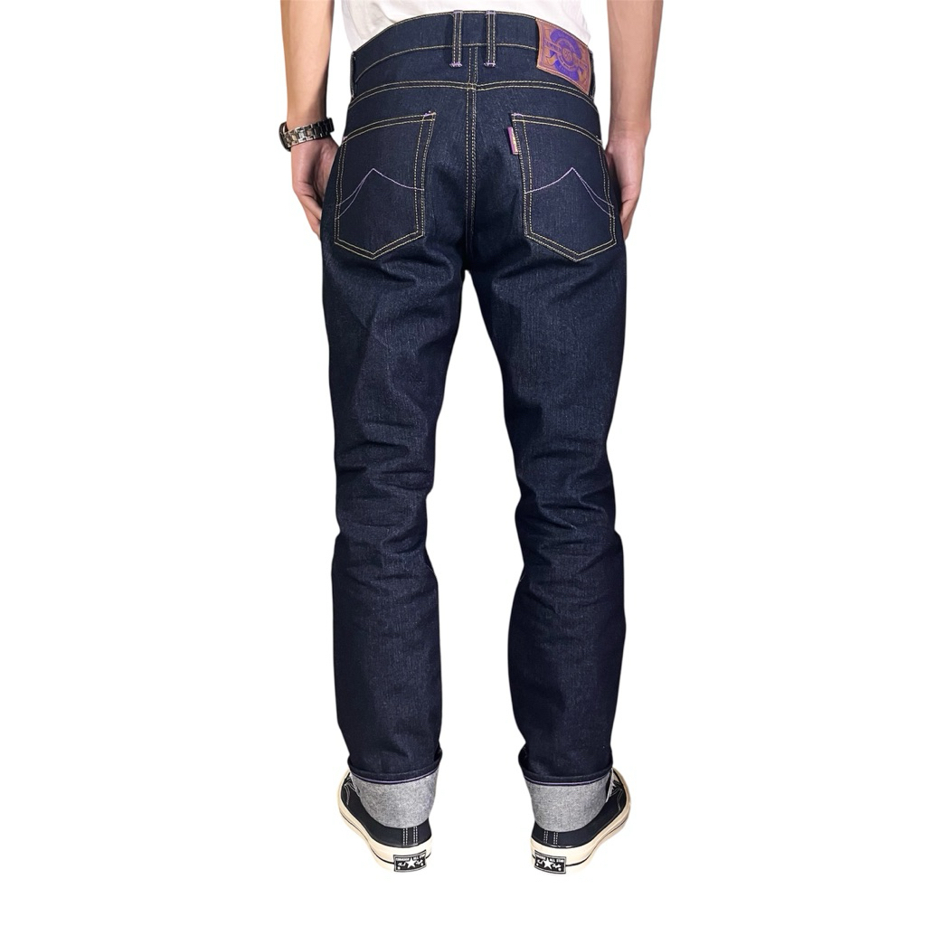 Summerdenim - Celana Panjang Jeans Pria Raw Denim Selvedge Accent  16oz Purple Line