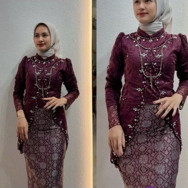 (FREE HIJAB) KIRANAOL - KEBAYA PAYET MODERN - BAJU KEBAYA MODERN - KEBAYA MALAYSIA - KEBAYA WISUDA M