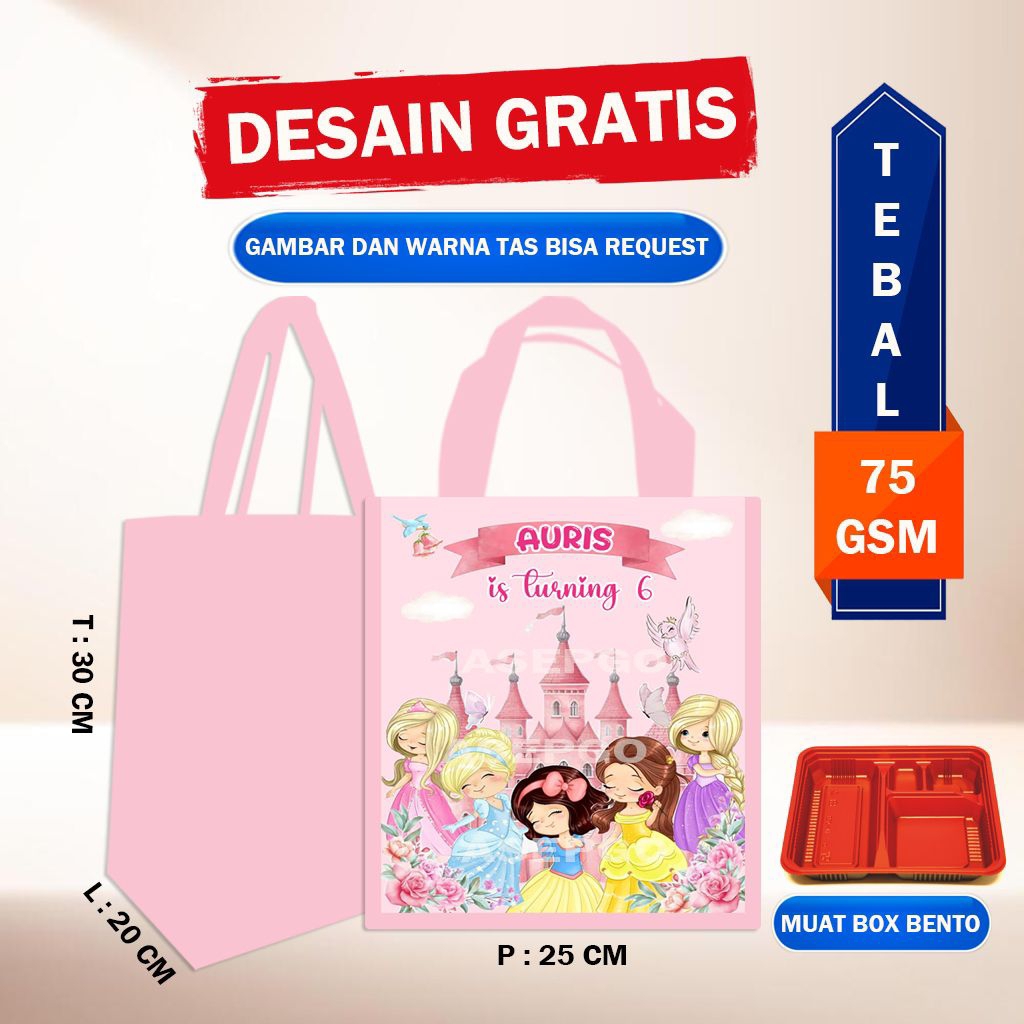 Tas Ultah Anak Ukuran 30x25x18 Tas Ulang Tahun Anak