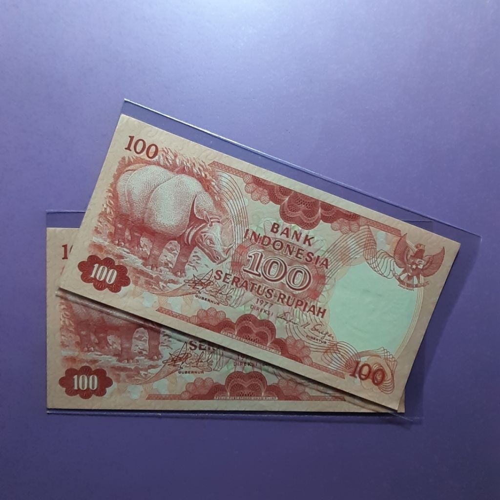 Uang 100 rupiah 1977 badak