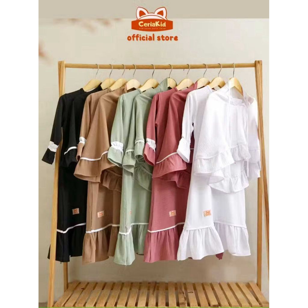 GAMIS ANAK PEREMPUAN SET HIJAB BALQIS baju anak muslimah