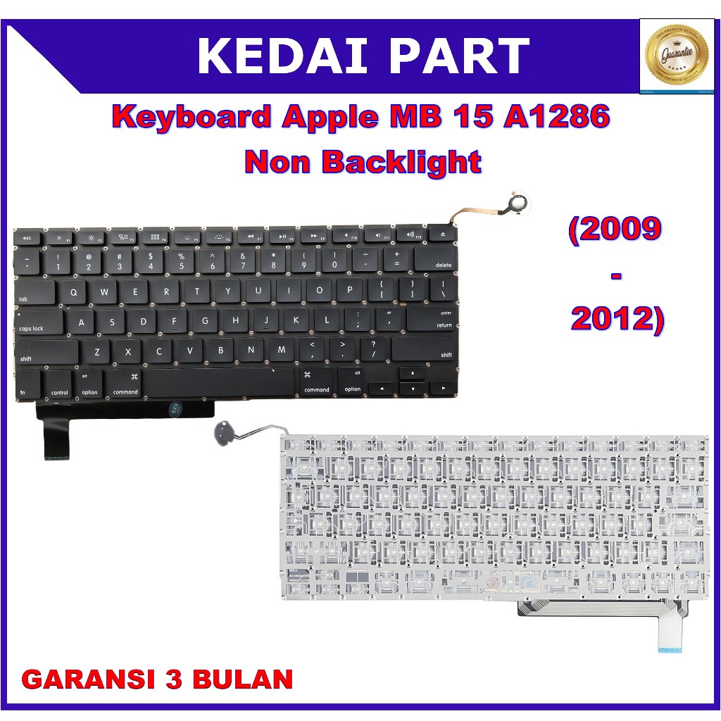 Keyboard Apple Macbook Pro 15" A1286 MC118 MB470 (2009-2012) Backlight Backlit Backlite