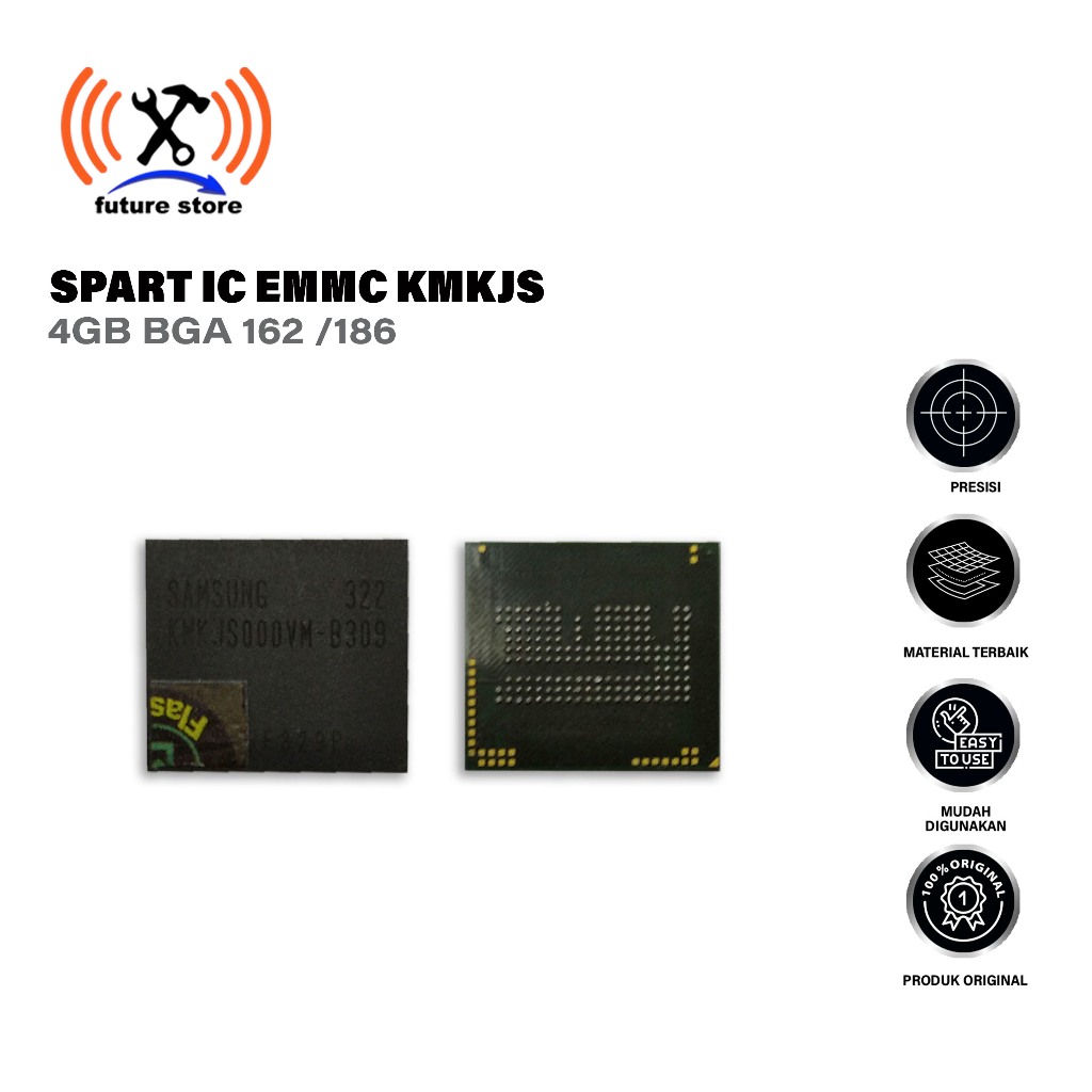 SPRT IC EMMC KMKJS UNTUK HP OPPO 4GB BGA 162 /186 - SPAREPART HP - SPAREPART UNTUK HP OPPO