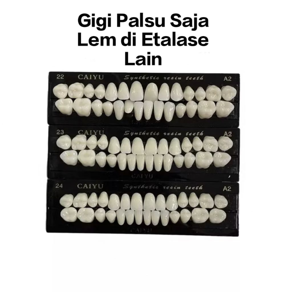 1 Strip Gigi palsu Atas Bawah Lengkap Full set  23,A3 Best Seller