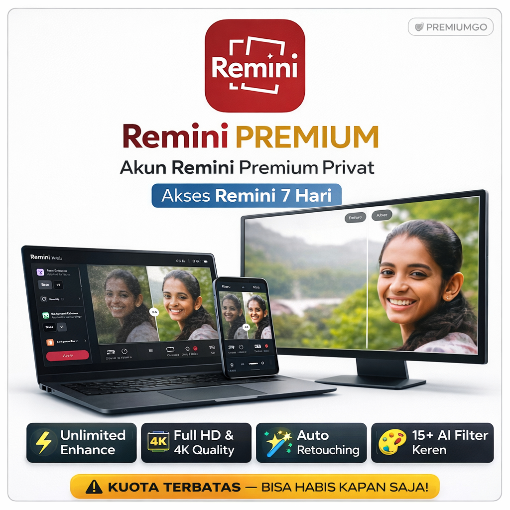 [24/7] Remini Premium | Akun Remini Premium Privat | Akses Remini 7 Hari | Garansi 7 Hari