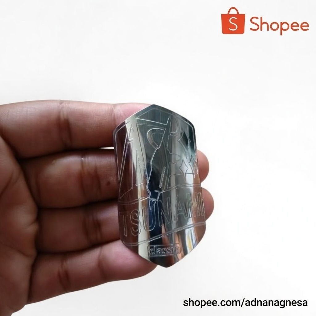 Tsunami Bike Emblem Head Badge Stainless Steel