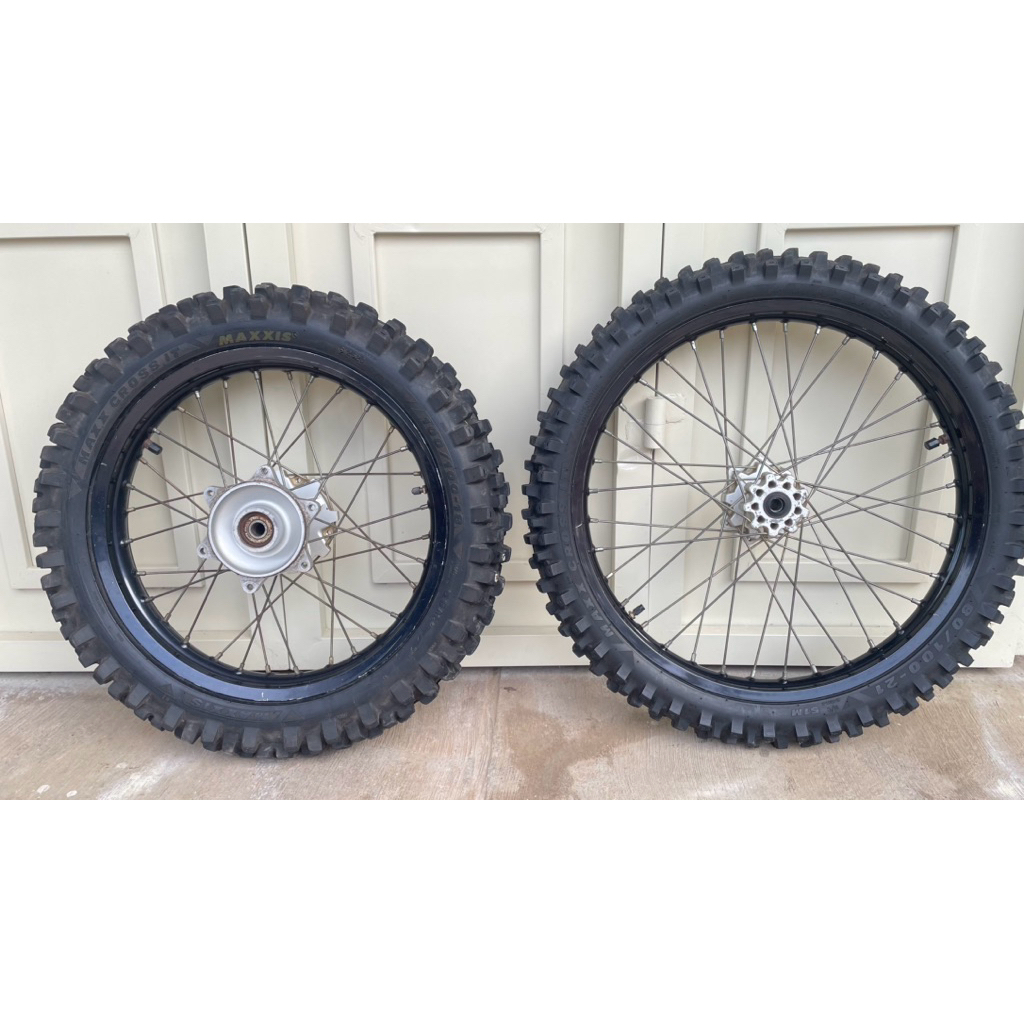 VELG TRAIL SIAP TRABAS ORIGINAL CRF BAN FULL MAXXIS TEBAL