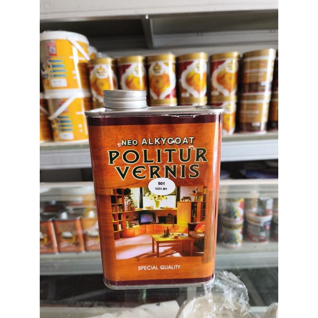 Alkycoat Politur Vernis /Cat Special Politur Vernis Kayu / Cat Politur Kayu / Cat Politur Alami 0.9L
