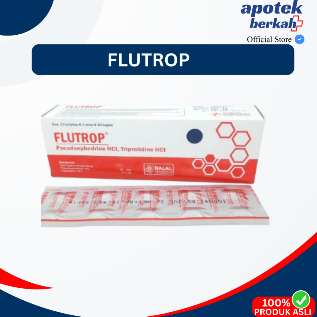 Flutrop Kapsul 10 Strip 10 Kaplet Pseudoephedrine HCl Triprolidine HCl Halal