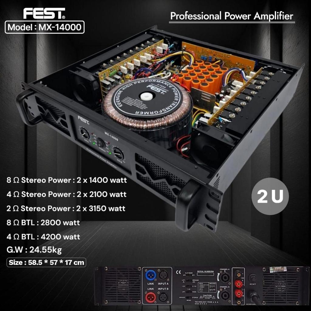 Power Amplifier FEST MX 14000 MX14000 Original 1400 Watt