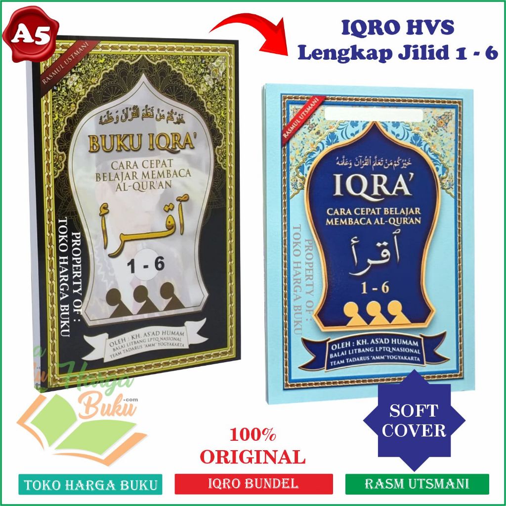 Foto Buku Iqra' Bundel Rasm Utsmani Ukuran A5 Jilid 1-6 Kertas HVS BUKU IQRO