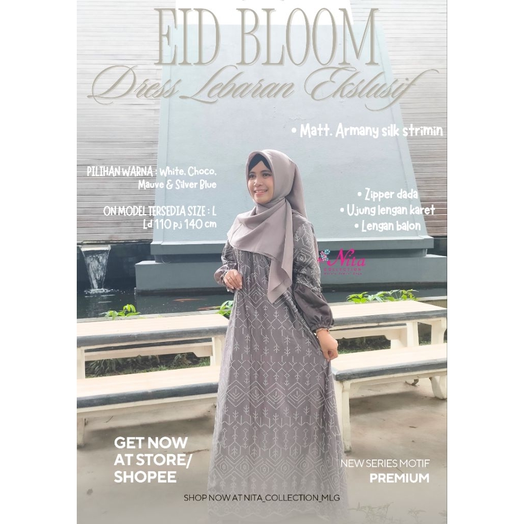 Gamis Strimin Armany Silk Premium lembut Bahan adem sutra Wanita