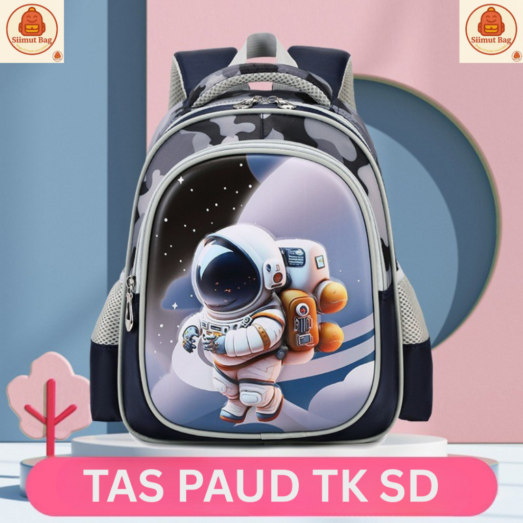 [SIIMUT.BAG] Tas Ransel Anak TK PG PAUD Karakter Lucu Motif Timbul Tas Sekolah Anak Cowok Cewek - M0