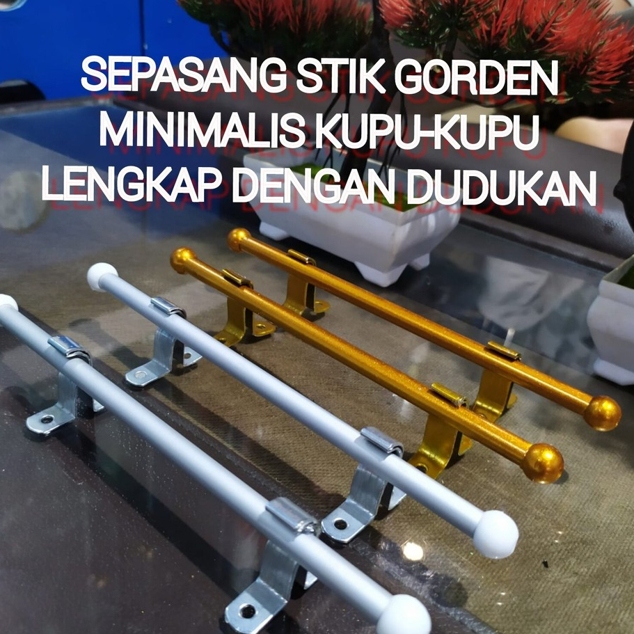 1 PASANG Stick gorden minimalis  lengkap | 1 Set stik gorden minimalis ikat kupu kupu | stik gorden 
