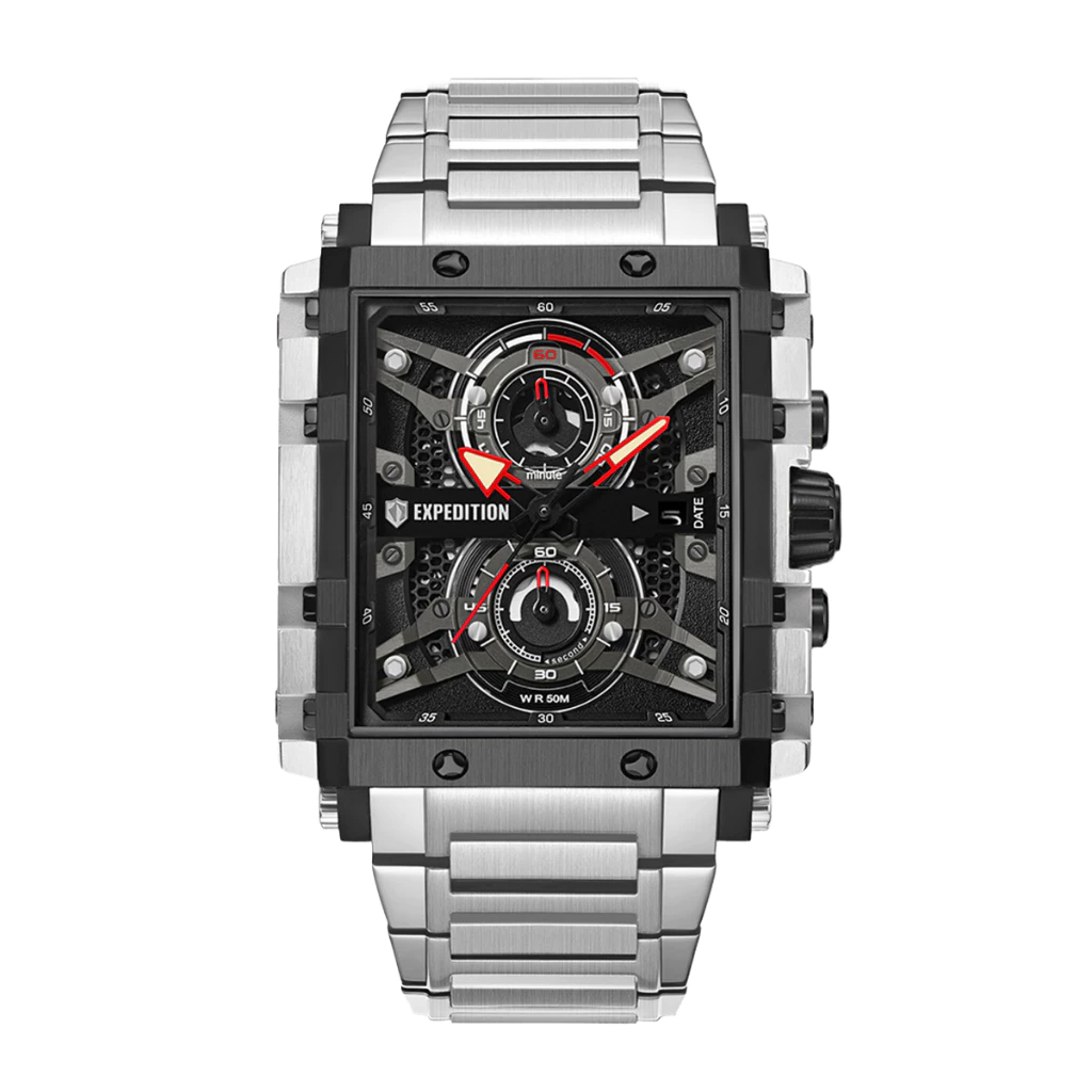 ORIGINAL Jam Tangan Pria Expedition Rantai Stainless Garansi Resmi 1 Tahun E R3 MS2 6757