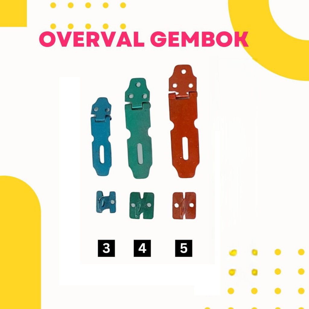 [PER KOTAK 12pcs] Overval Warna / Overpal / Tempat Kaitan Kunci Gembok Overval Gembok