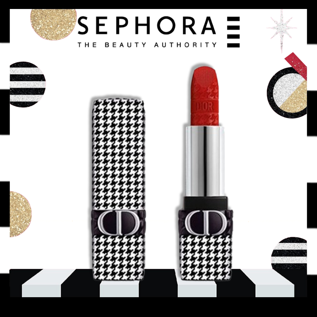 100% Rouge Dior-New Look Limited Edition Houndstooth Matte Lipstick/Lipstik Dior Matte/Lipstik Lip G