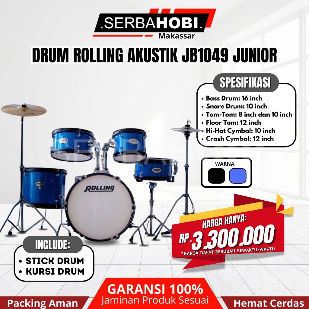Drum Set Akustik Rolling JB1049 Junior