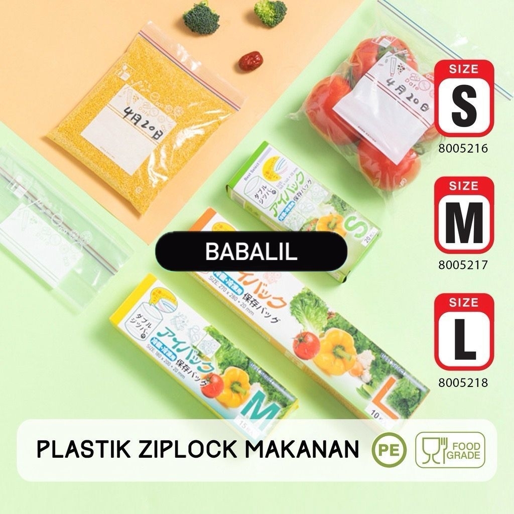 Plastik Ziplock Pouch S M L Ziplock Fresh Bag Kantong Kulkas Besar Kecil Tahan Panas / Penyimpan Mak