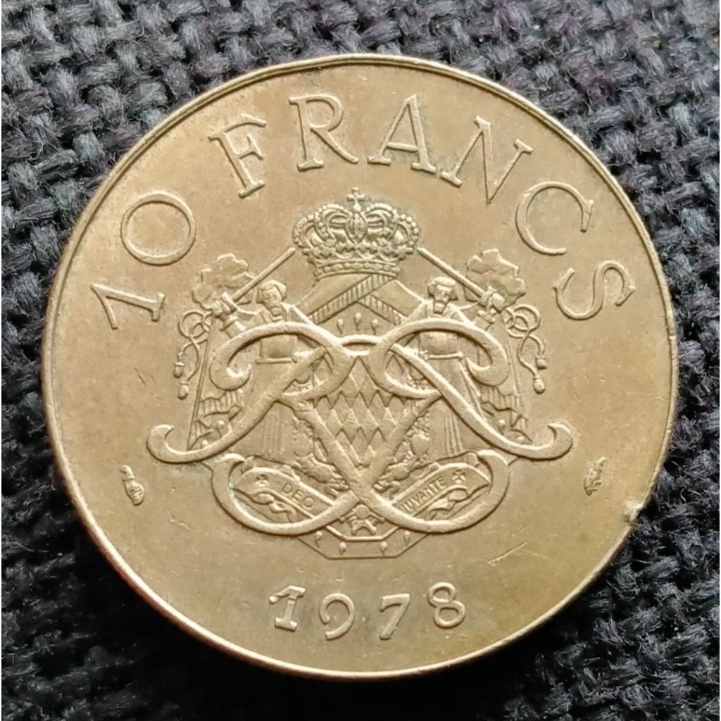 Koin Kuno Monaco 10 Francs 1978 Rainer III