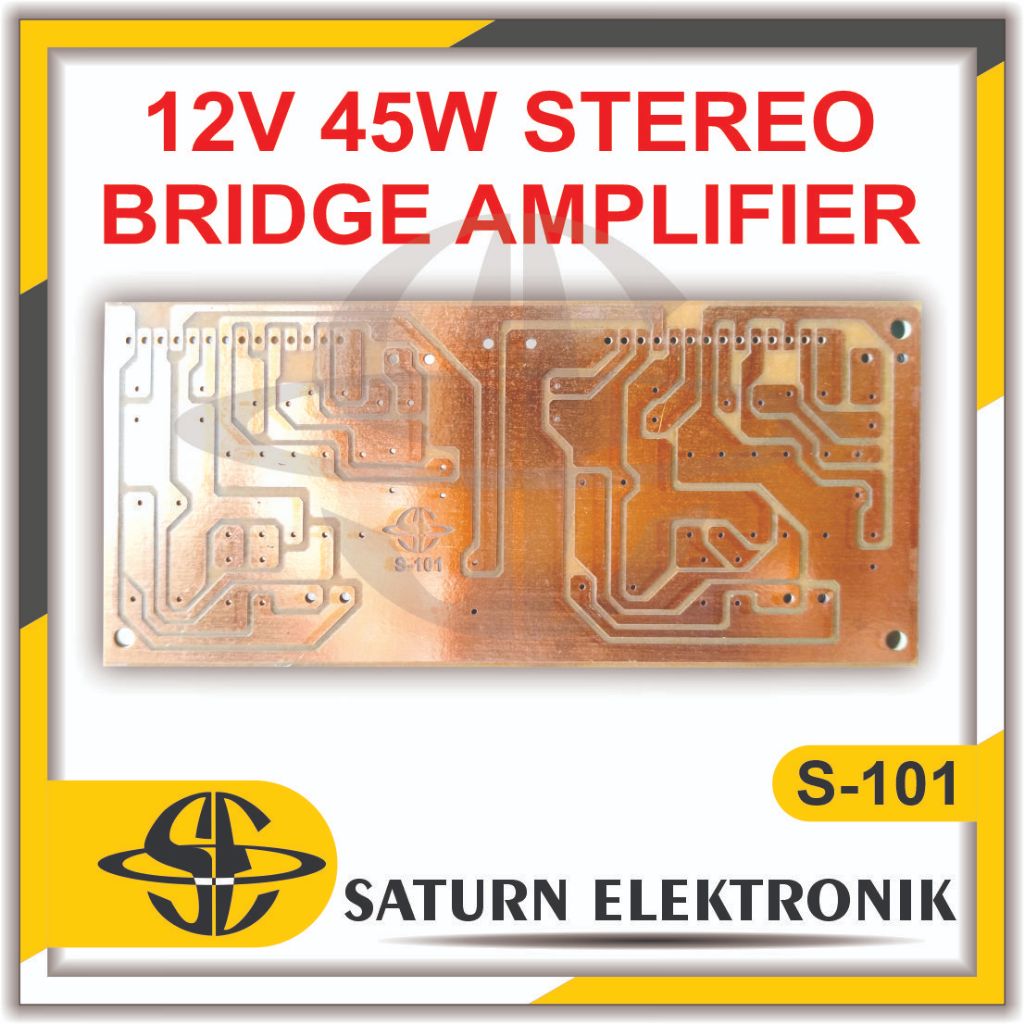 PCB 12V45W Stereo Bridge Amplifier S-101