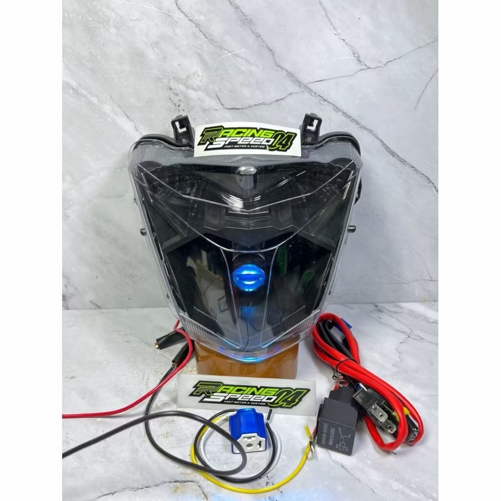 Reflektor Lampu Depan Biled H4 + Socket Beat Esp Beat Street 2016 2017 2018 2019 Tinggalpasang lampu