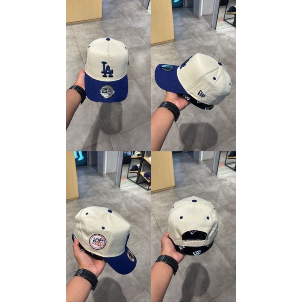 Topi New Era 9FORTY A-Frame Los Angeles Dodgers LA Blue Off White Original Premium. NRA 940 ASB EFRA