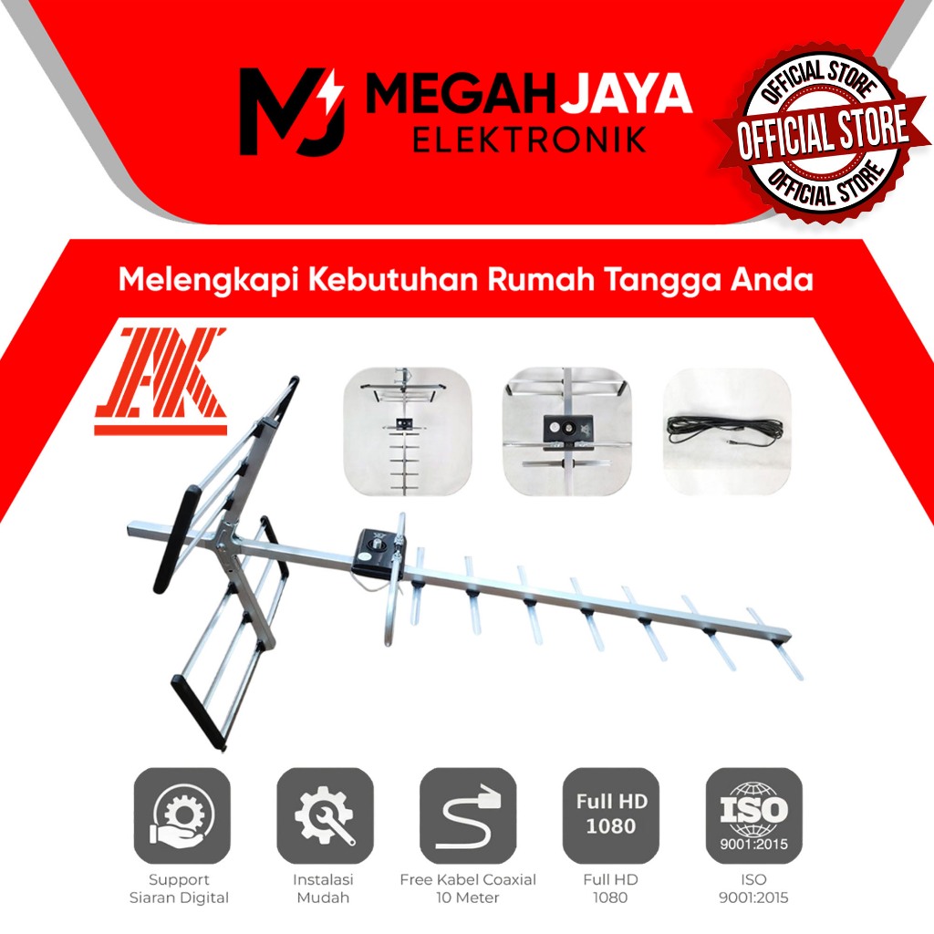 [COD READY] AK ANTENA TV DIGITAL + BOOSTER AK-AD1000 / AK AD 1000 (FREE KABEL) GARANSI RESMI