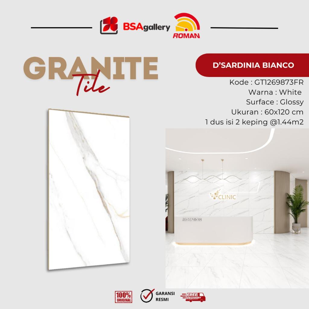 GRANITE ROMAN D'SARDINIA BIANCO 60X120 GRANIT GT1269873FR TILE TOP TABLE KITCHEN SINK PUTIH MARMER