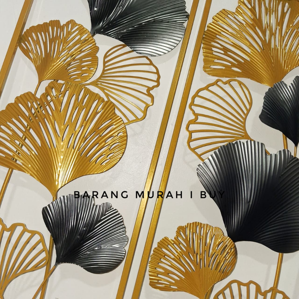 Hiasan Dinding Mewah Frame Metal Gold Leaf Ginko Scandinavian/ Nordic / Ornaments Wall Decor Set