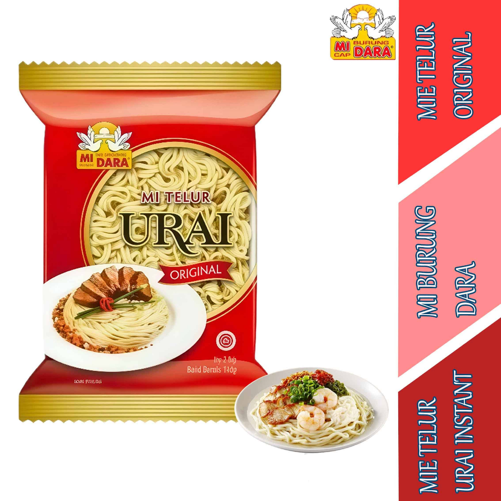 Mie Telur Urai Instant - Mie Burung Dara - Mie Telur Original - 140gr