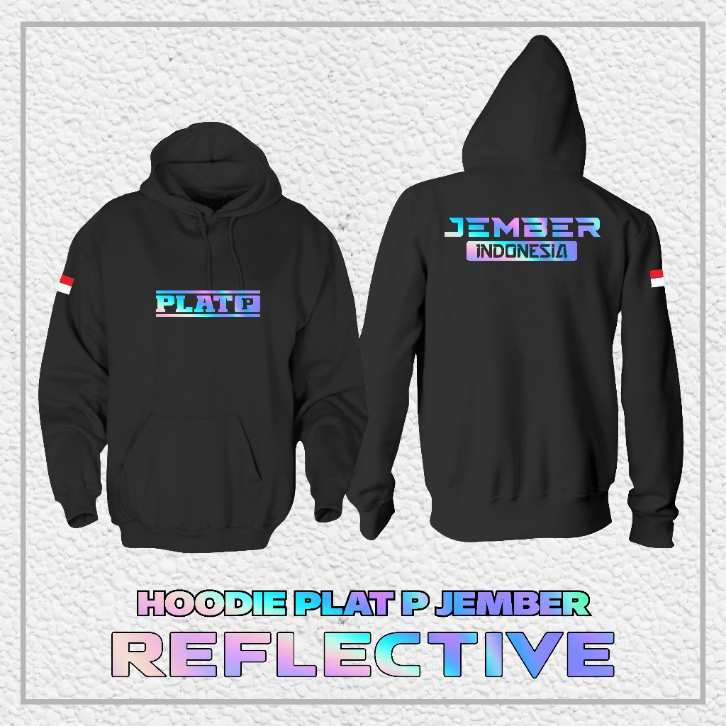 Hoodie Jaket PLAT P JEMBER "REFLEKTIF MENYALA" || Jaket PLAT P JEMBER