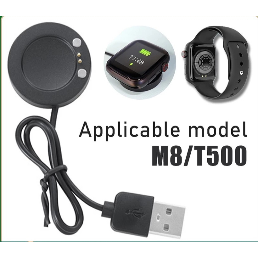 Kabel Charger Smartwatch Hiwatch T500+ / Series 7 2 Pin Charger Smart Watch Series 7 Charger Jam Sma