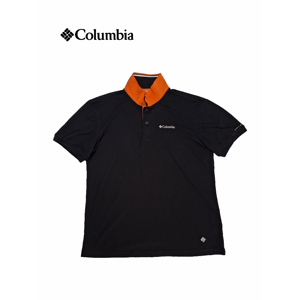 Kaos Polo Columbia Original Pria | Outdoor Polo Shirt Hitam Pekat| Adem & Nyaman