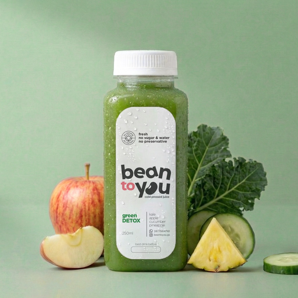 Cold Pressed Juice - GREEN DETOX | Kale apel timun nanas