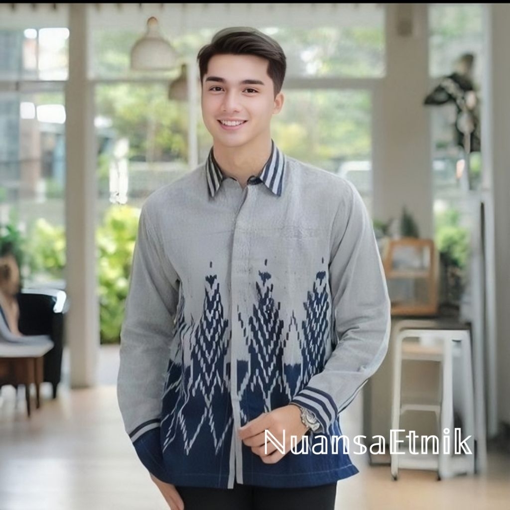 Kemeja Pria Tenun Troso Asli Jepara Lengan Panjang Dan Pendek