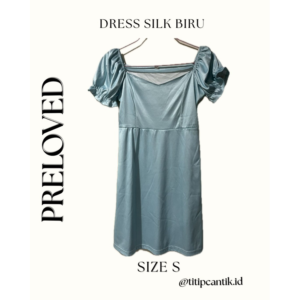 Dress Silk Biru PRELOVED