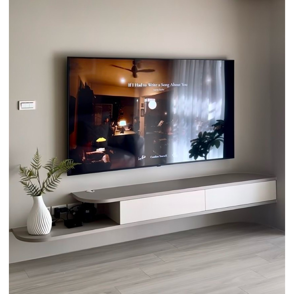 meja tv gantung - meja tv minimalis - meja tv multiplek - meja tv